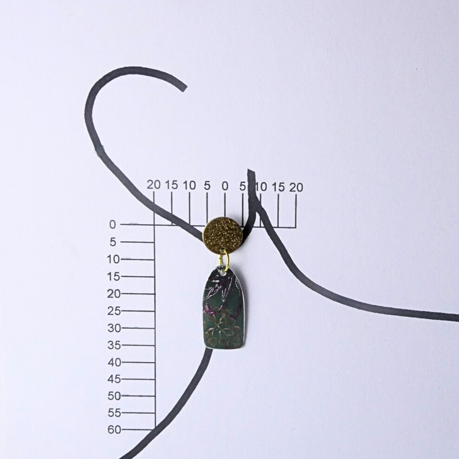 Anodised aluminium earrings hand printed - Midnight Velvet Collection