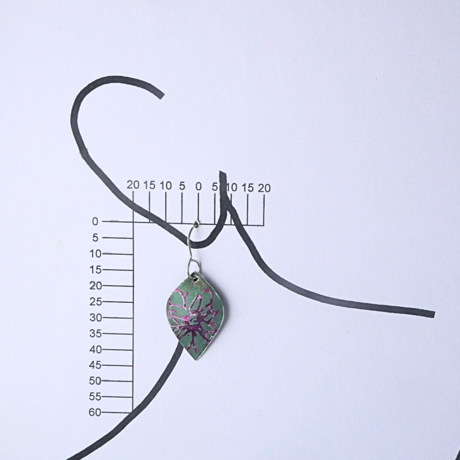 Anodised aluminium earrings hand printed - Midnight Velvet Collection