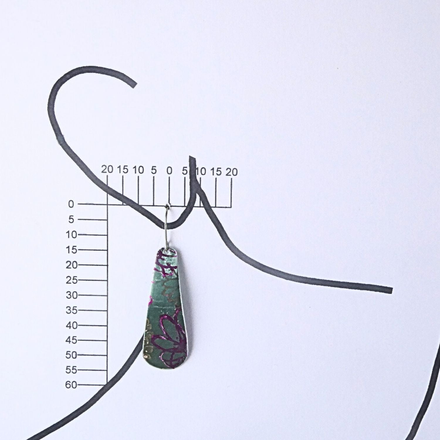 Anodised aluminium earrings hand printed - Midnight Velvet Collection