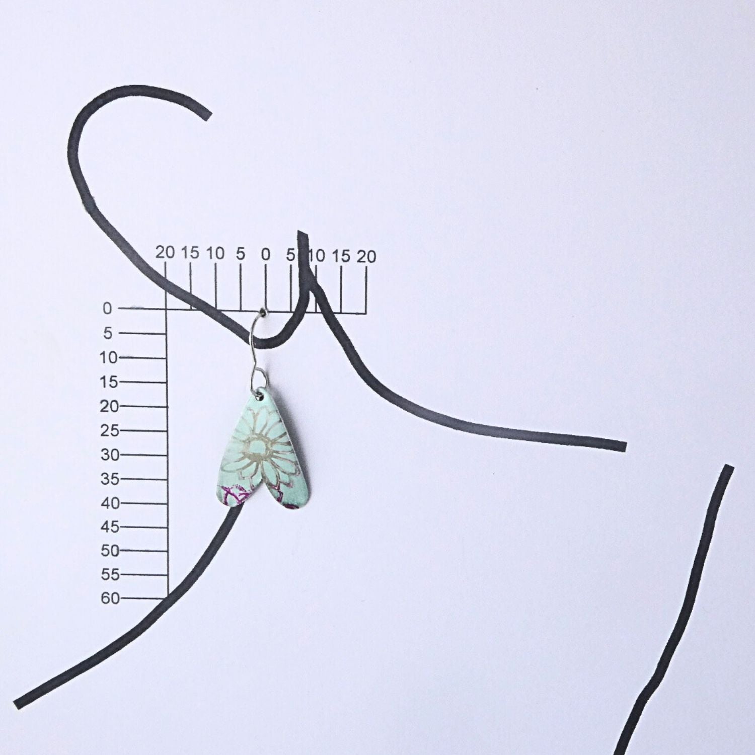 Anodised aluminium earrings hand printed - Midnight Velvet Collection