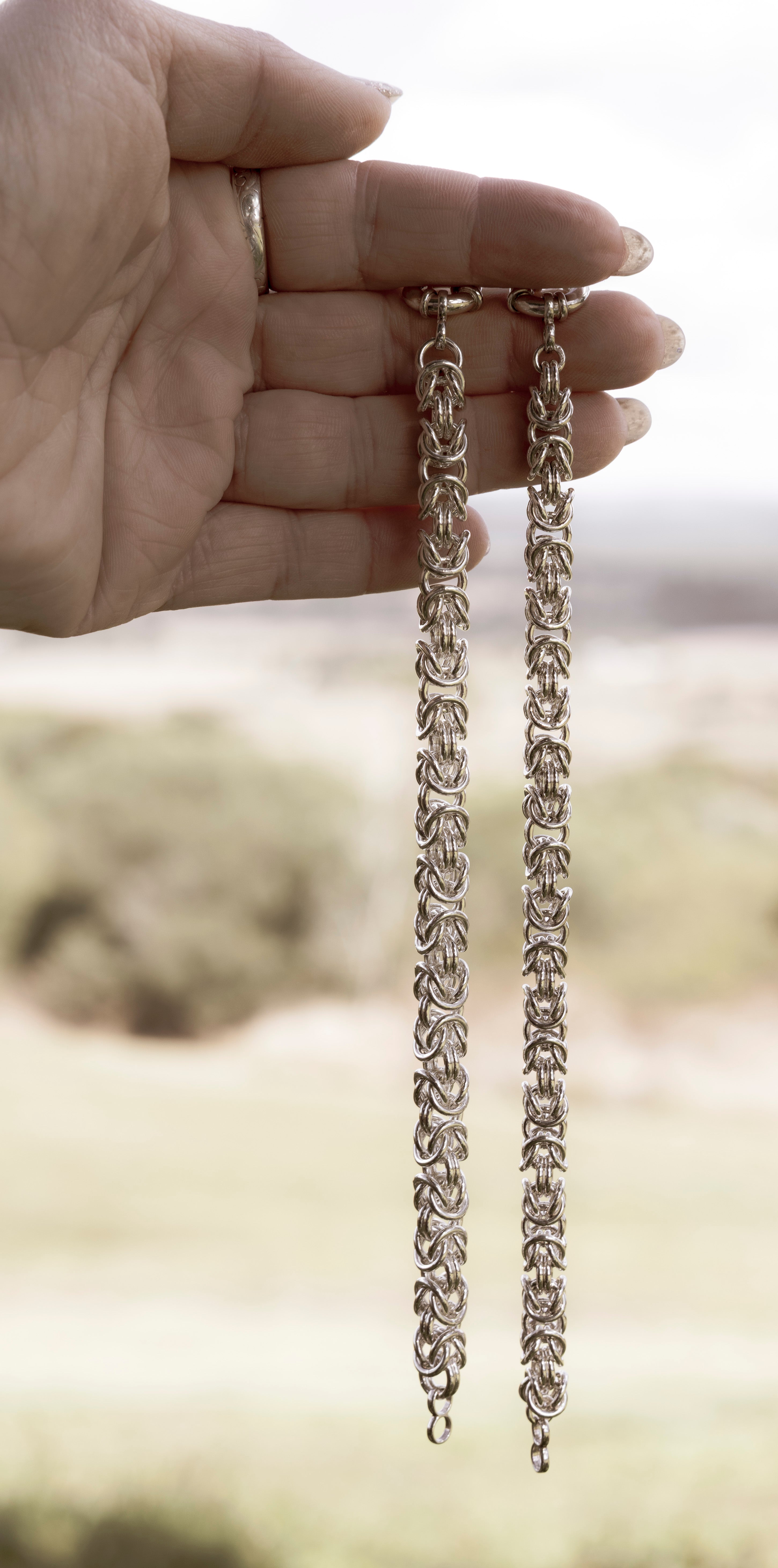 Sterling Silver Byzantine Bracelet 19cm