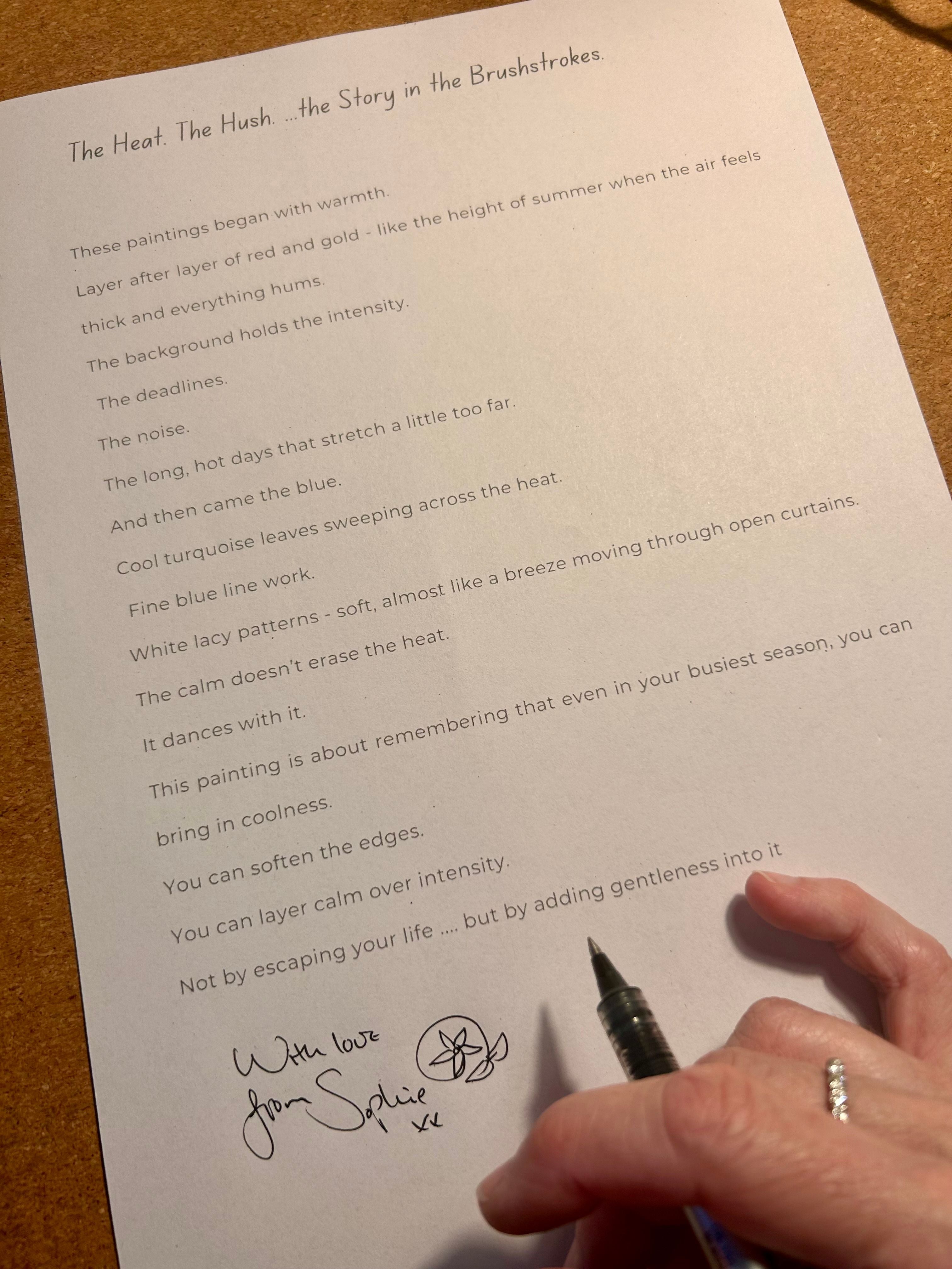 Original Hand-Painted Art: The Heat.  The Hush.