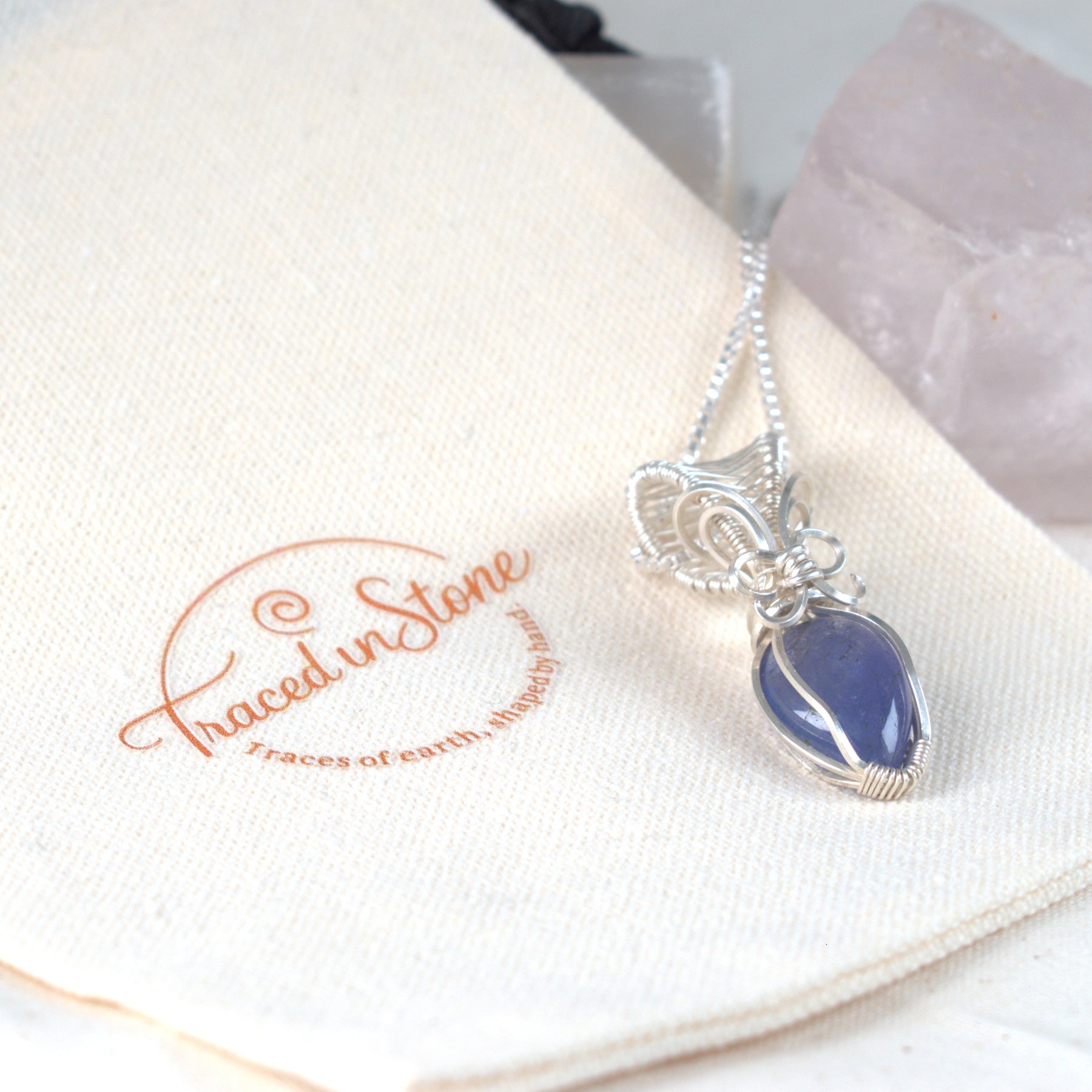 Indigo Sky - Tanzanite Wire Wrapped Pendant, December Birtstone