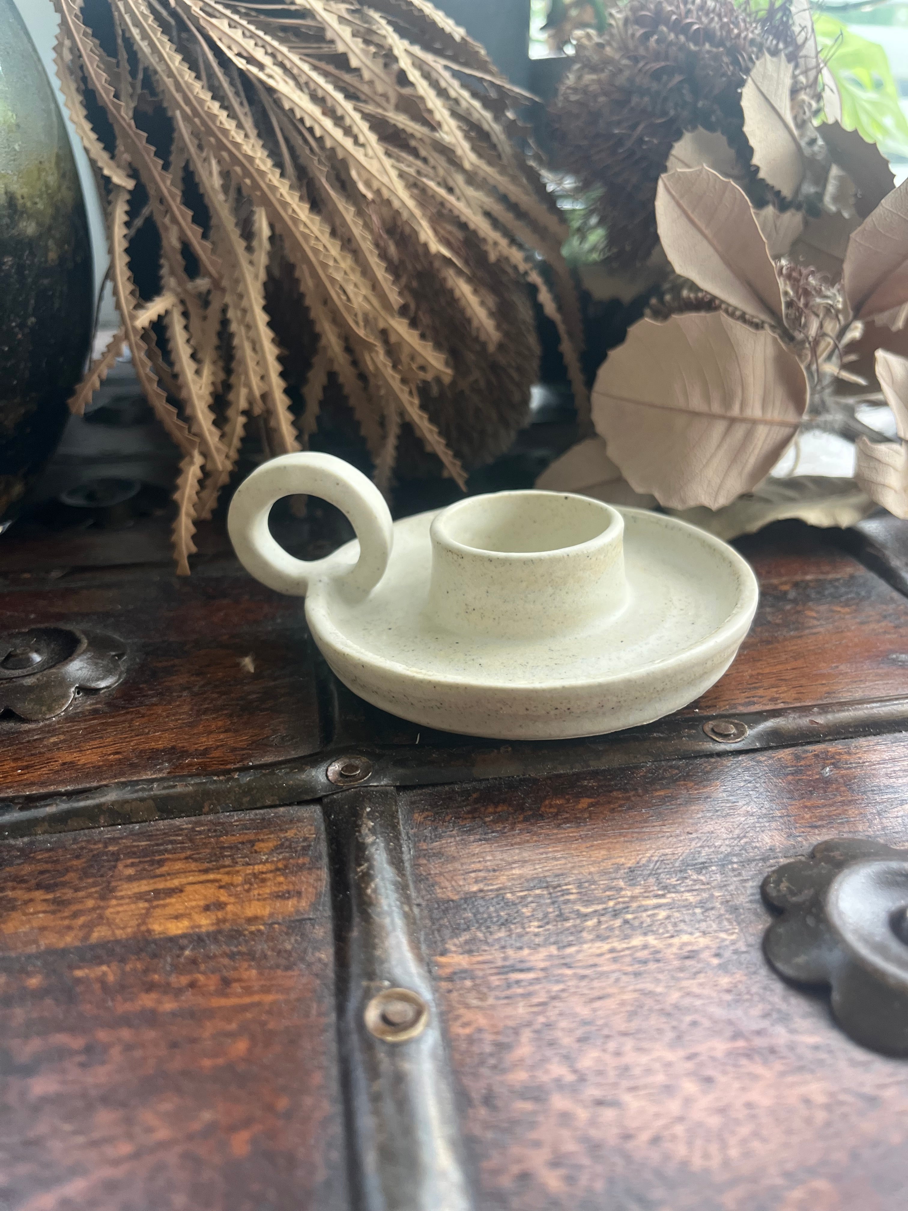 White Ceramic Candle Holder