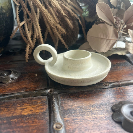 White Ceramic Candle Holder