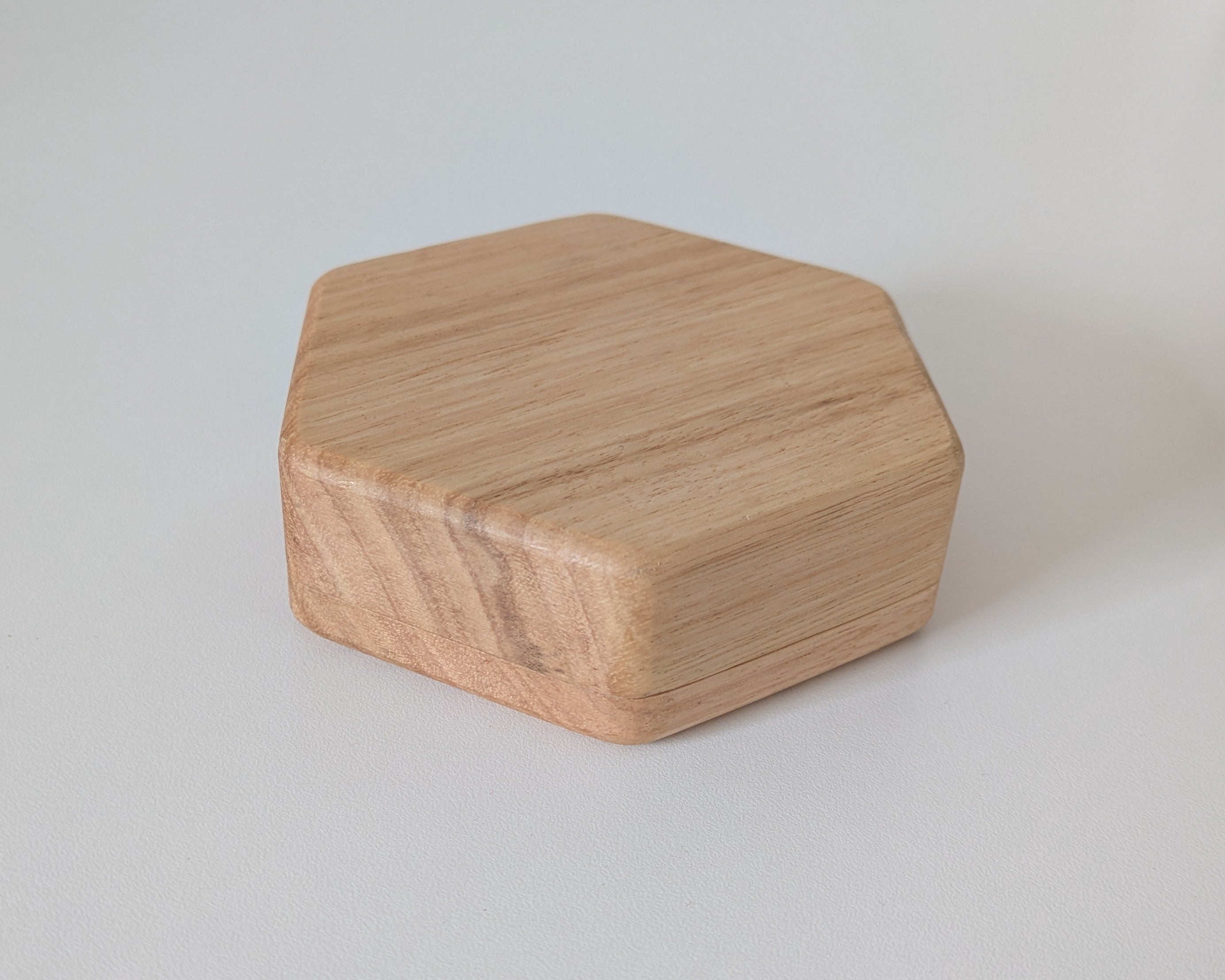 Wooden Hex Dice Box with Rolling Tray