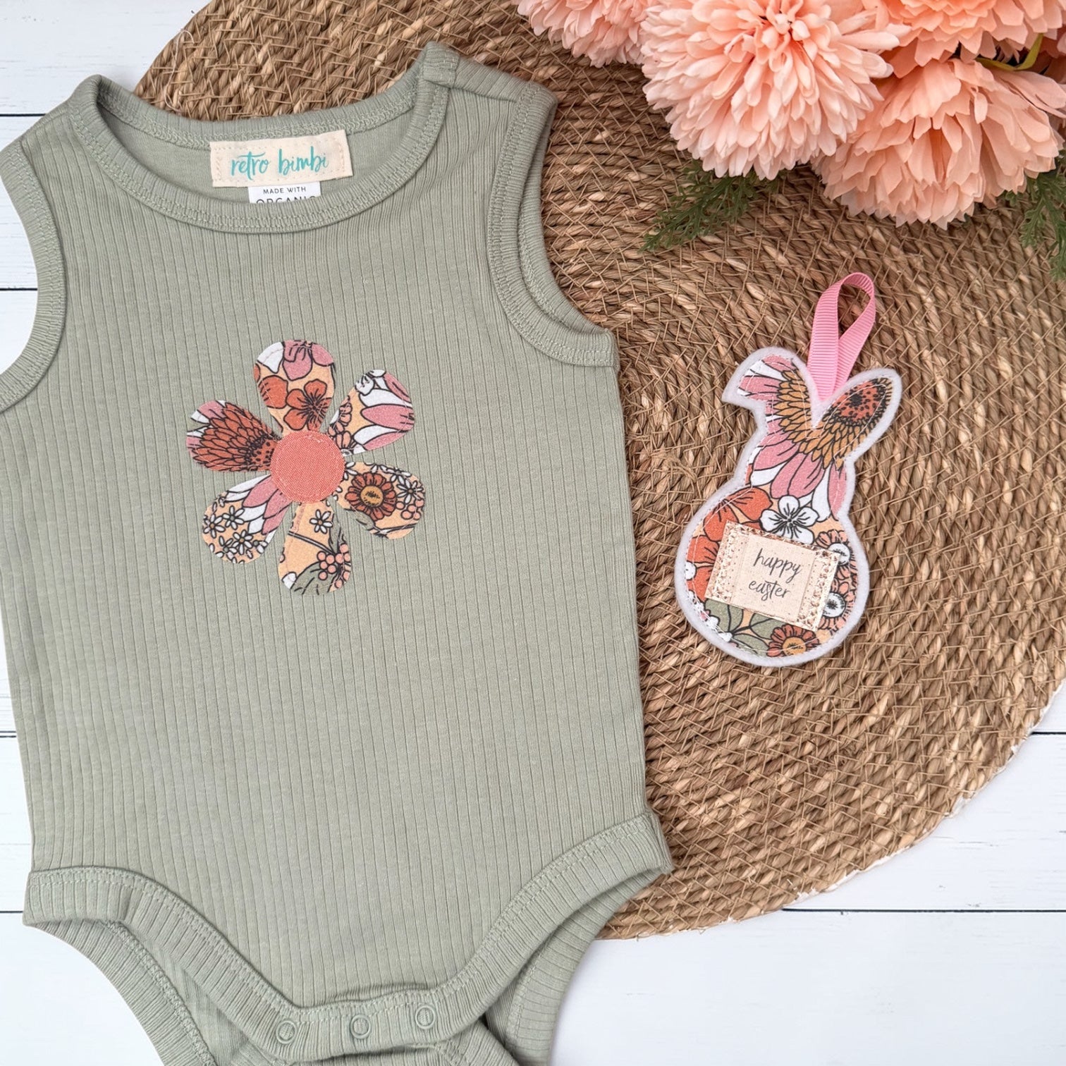 Onesie  - Sage Retro Flower