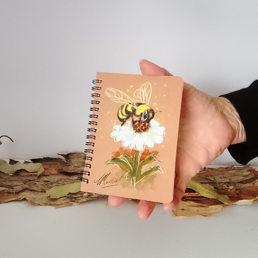 Handpainted Bee Notebooks - Variety of sizes. Lined.