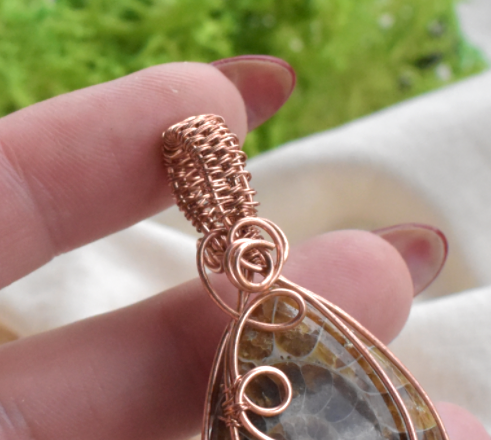 Before – Handcrafted Ammonite Copper Pendant