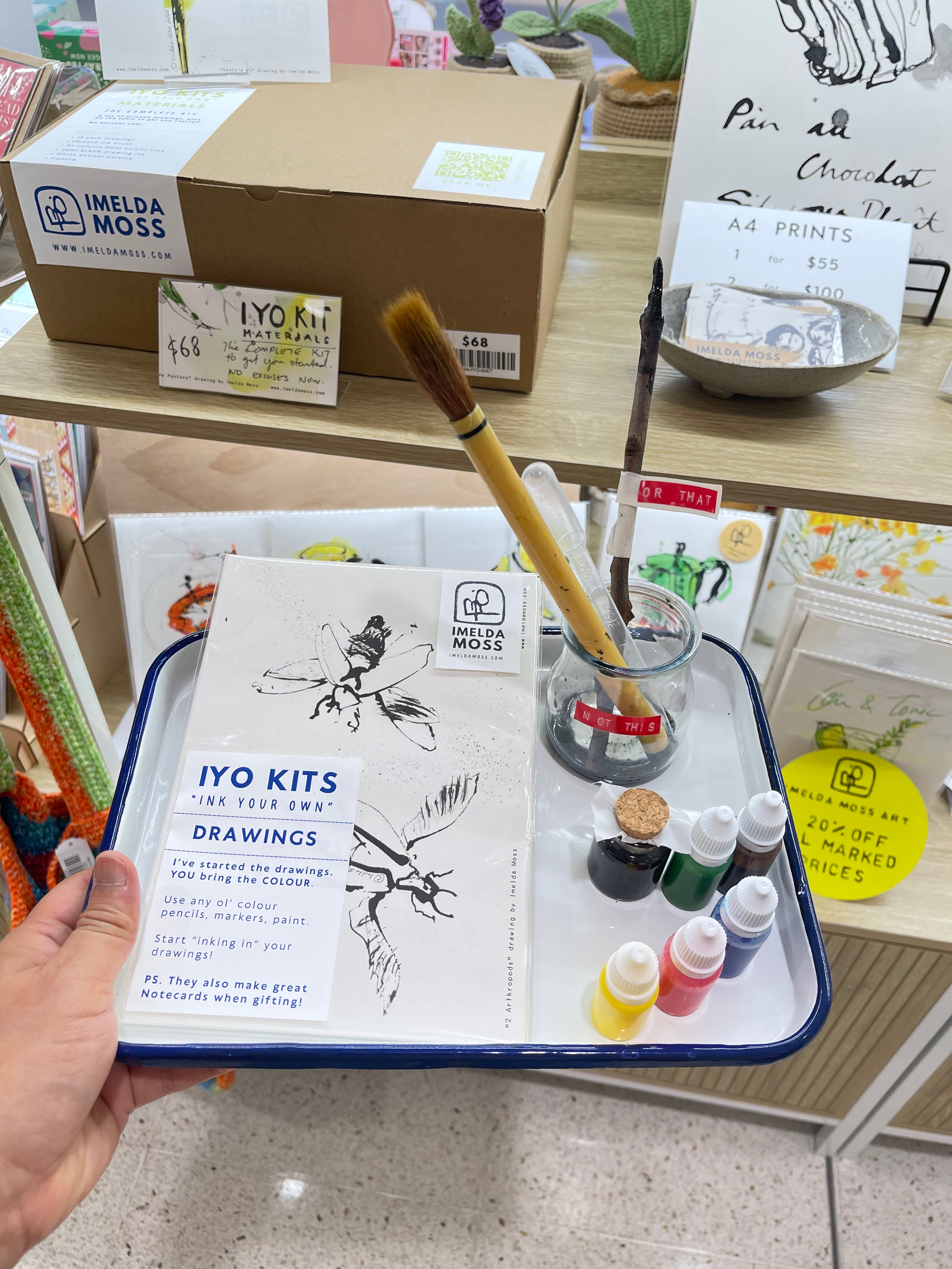 IYO "Ink-Your-Own" MATERIALS Kit (Colouring-in activity complete tool kit)