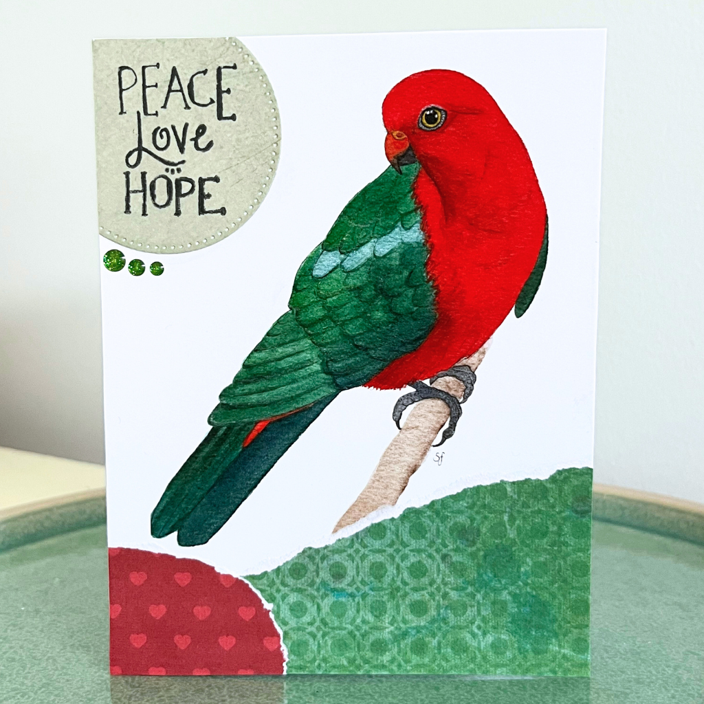Christmas card - parrots etc (choice of options)