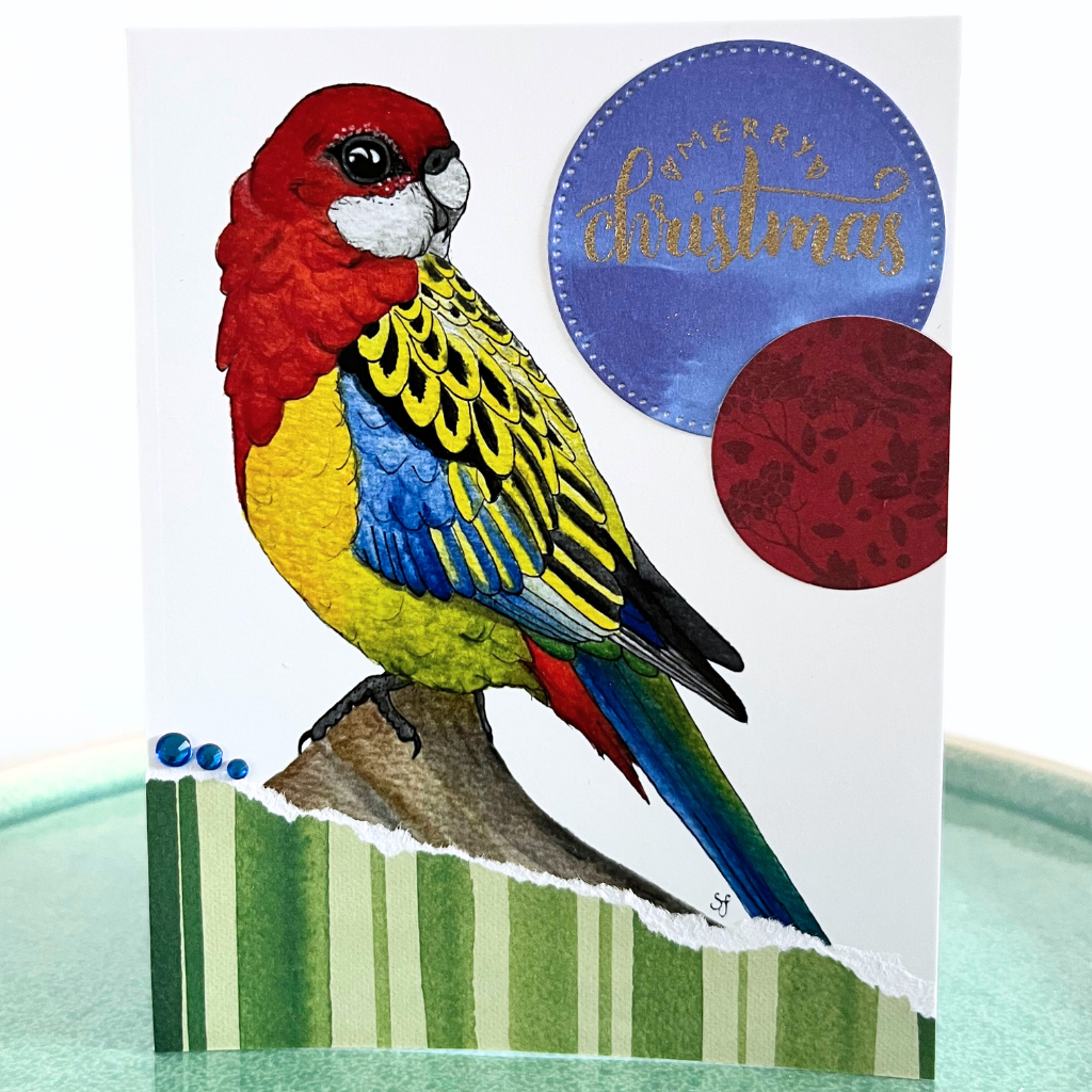 Christmas card - parrots etc (choice of options)