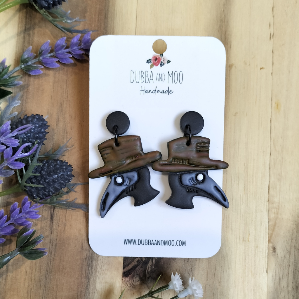 Gothic Themed Polymer Clay Dangle Earrings - Assorted Designs