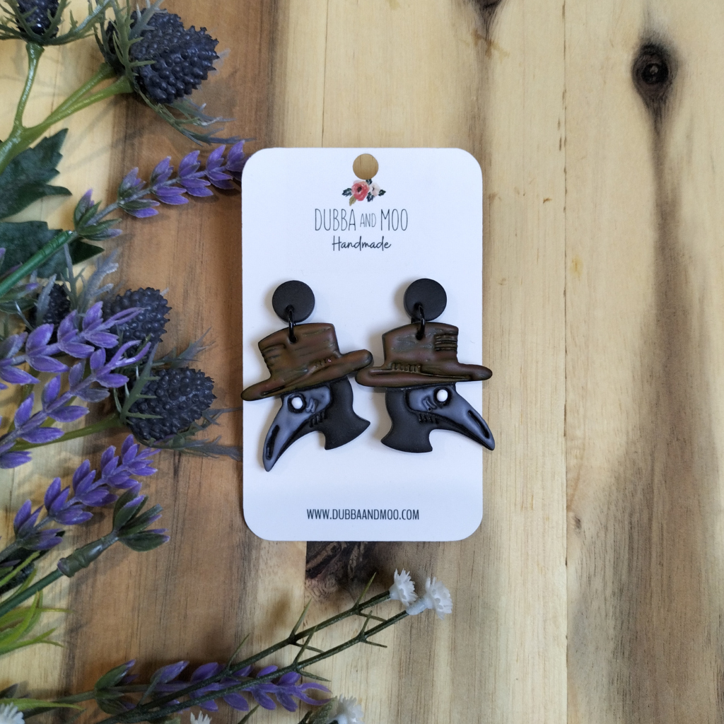 Gothic Themed Polymer Clay Dangle Earrings - Assorted Designs