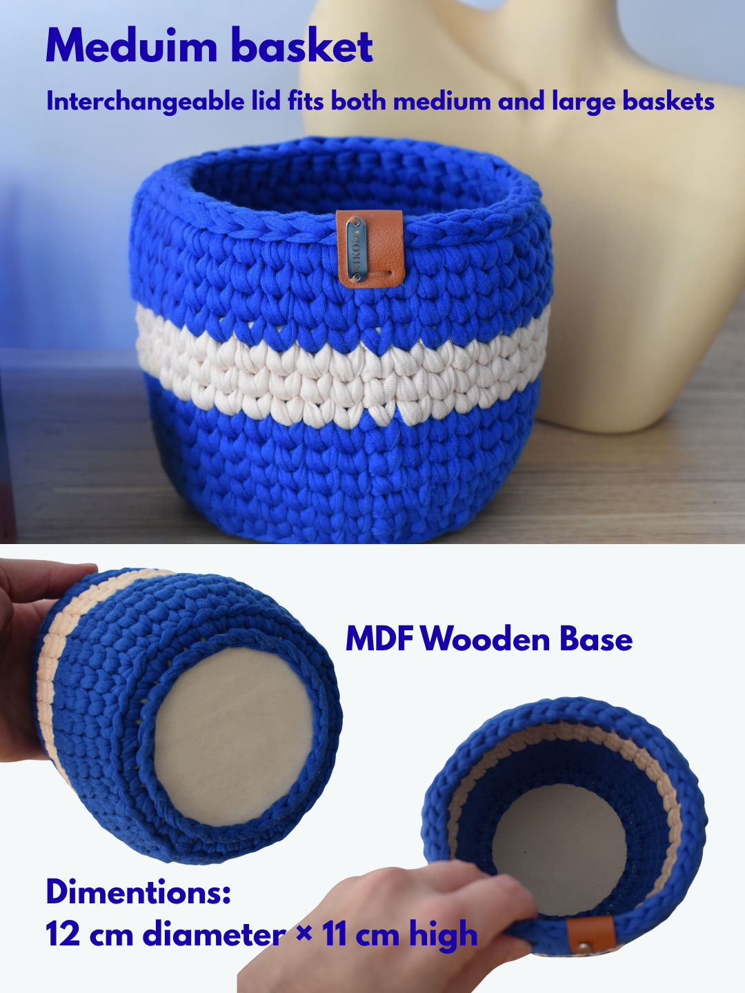 Luxury Handmade Crochet Basket Collection | 3-Piece Storage Set