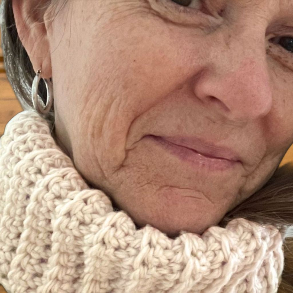 Neck Buff | Head Warmer - Warm Aussie Merino Wool - magnolia white