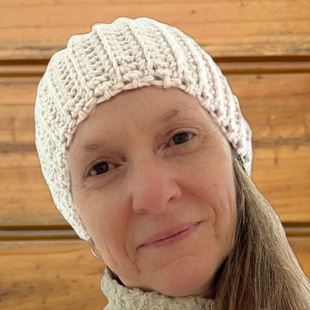 Neck Buff | Head Warmer - Warm Aussie Merino Wool - magnolia white