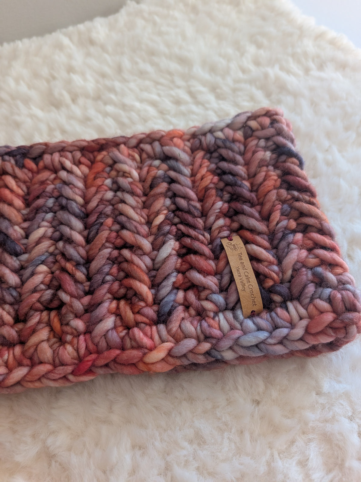 Cozy Merino Headband Ear Warmer Lilac and Rust Hues