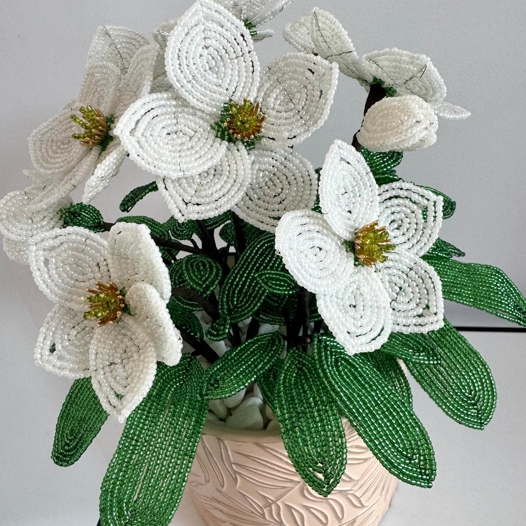 French-beaded Christmas Rose