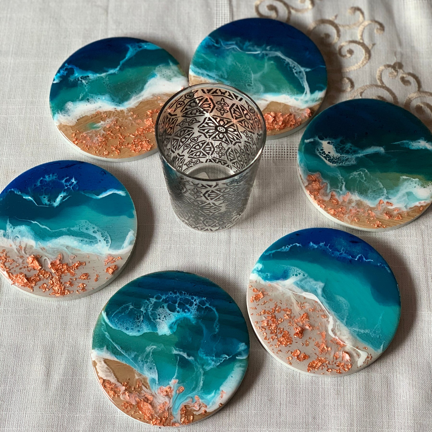 Coasters | coastal love | beach beauty | resin coasters | oceans | gift for her | gift ideas