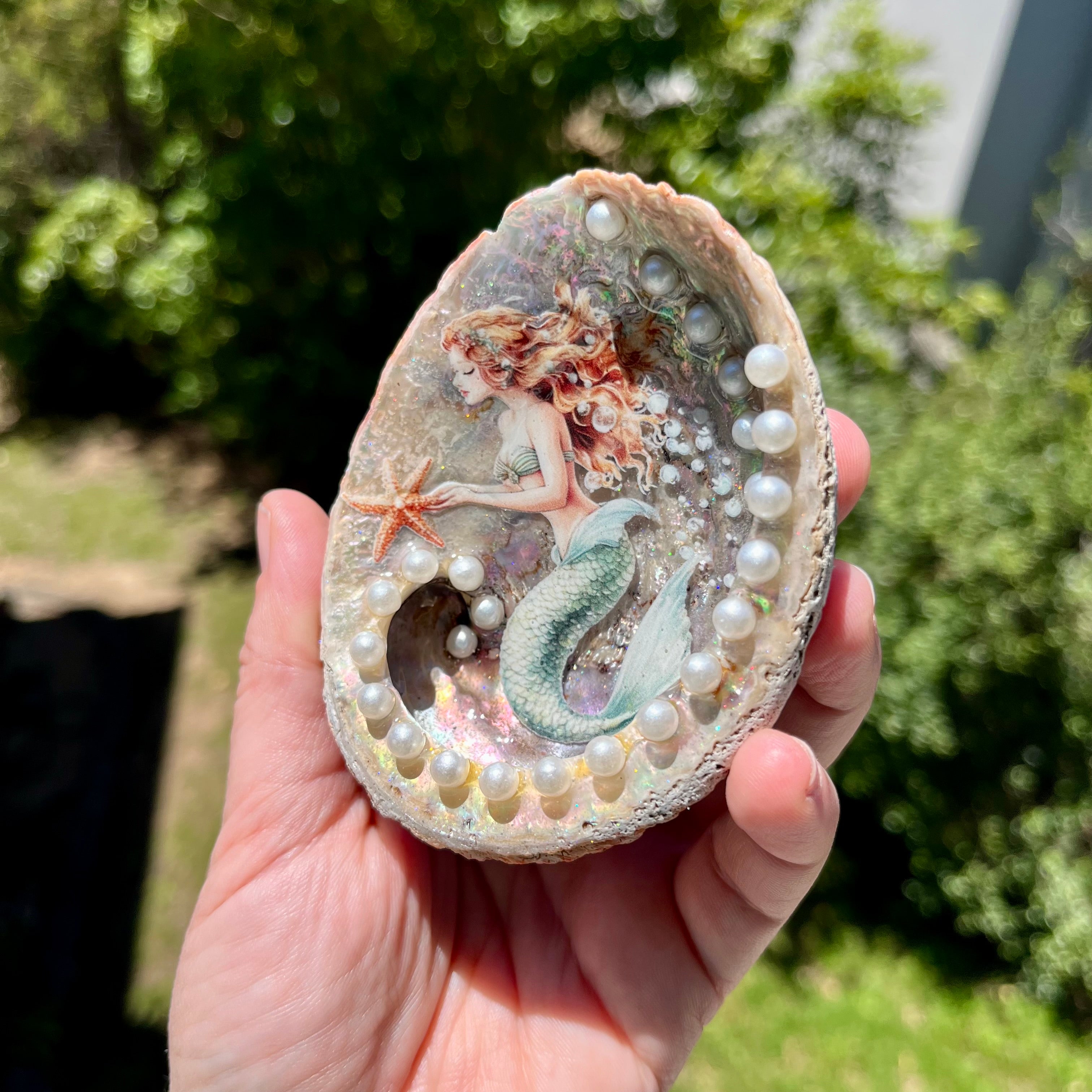 Mermaid Shell Trinket Dish Handmade