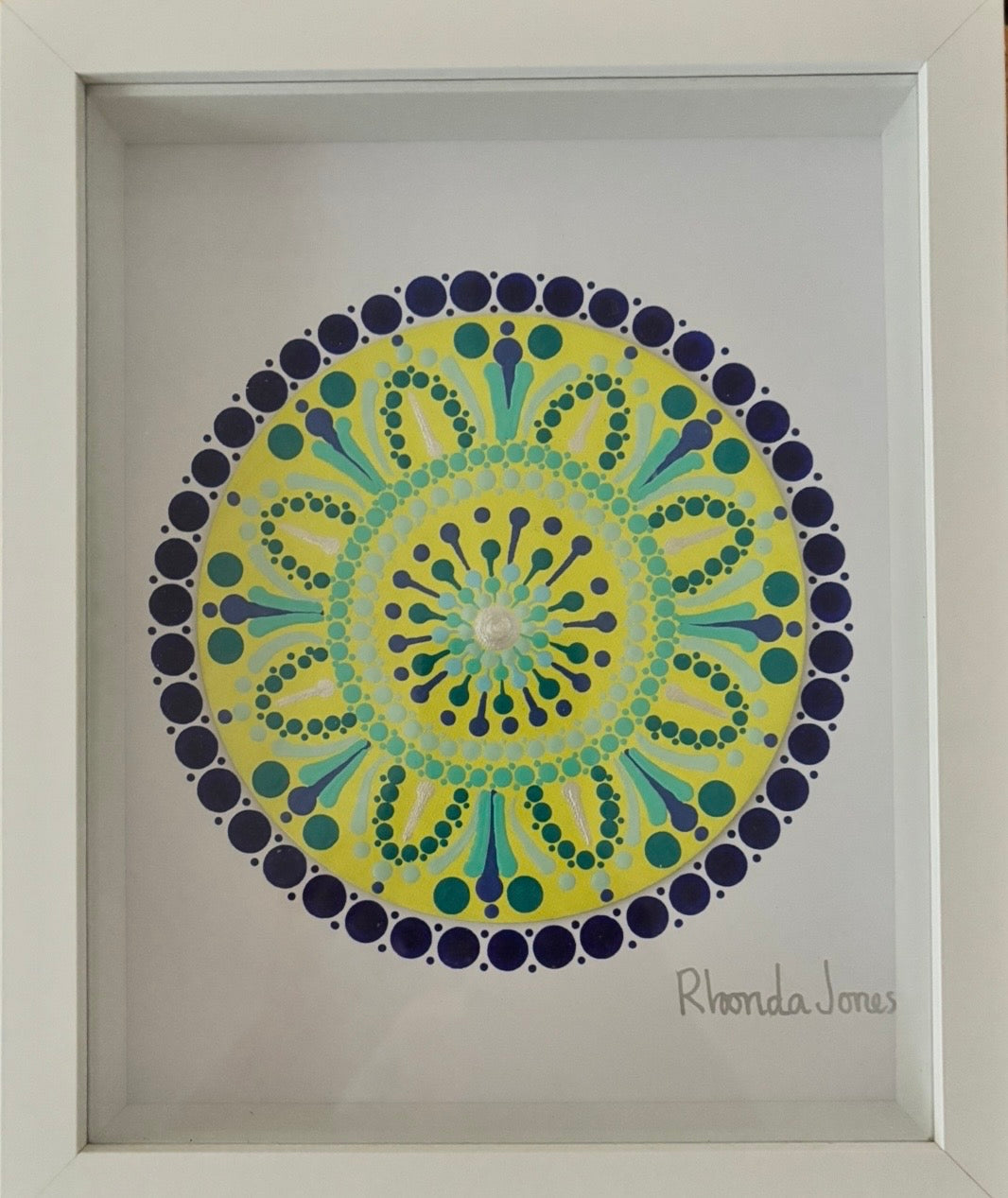 Citrus Tart Acrylic Hand-dotted Mandala