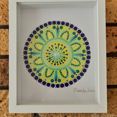 Citrus Tart Acrylic Hand-dotted Mandala