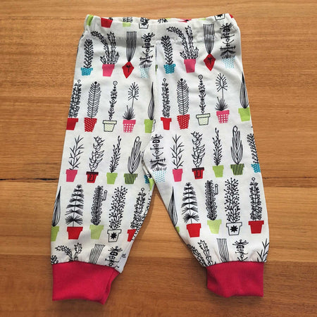Handmade Cactus Print Baby Pants – Size 9–12 Months