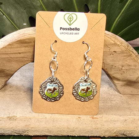Upcycled Souvenir Teaspoon Earrings - The Big Cow