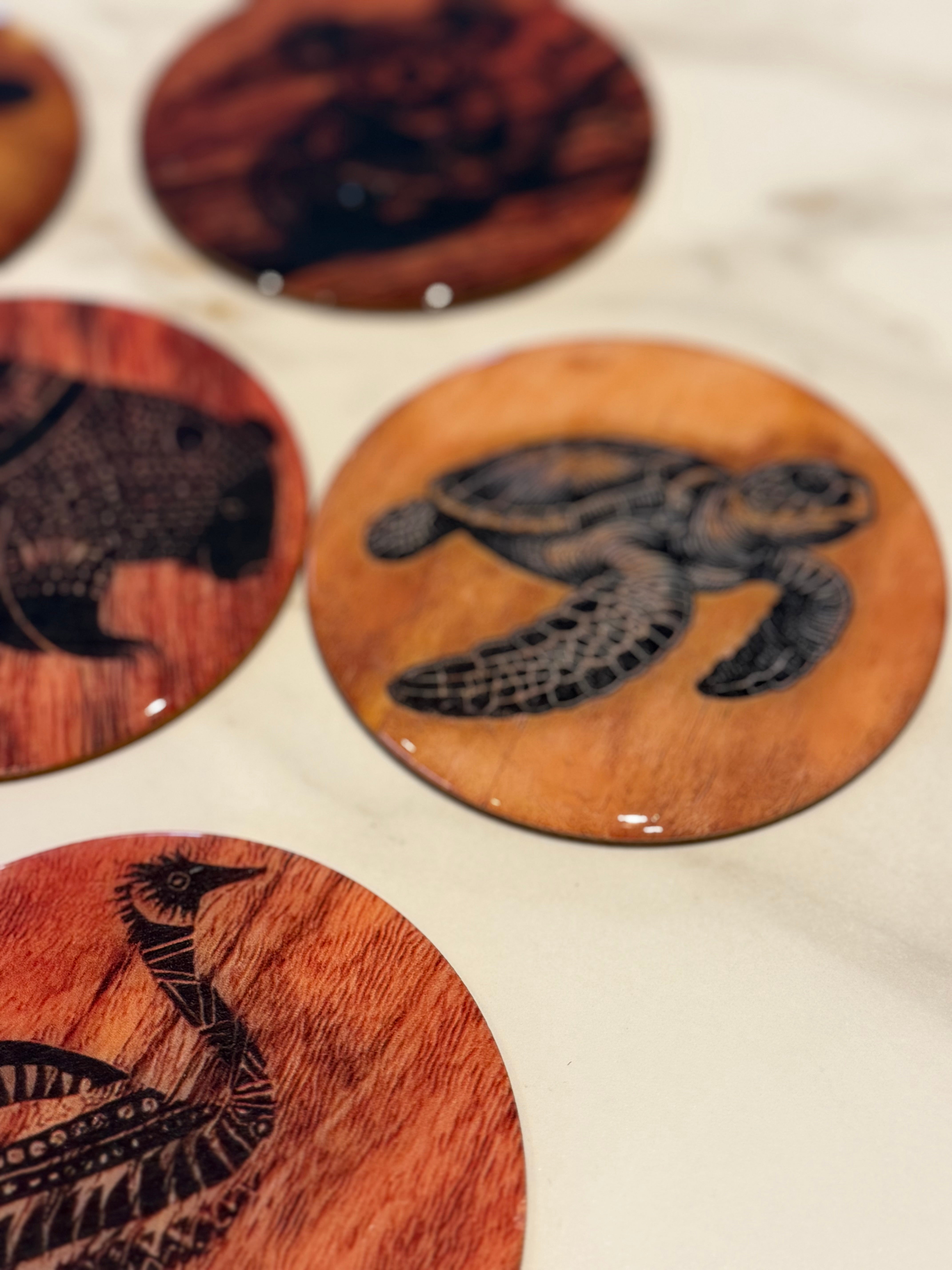 Coasters | Native coasters | wooden coasters | gift ideas | coffee table decor