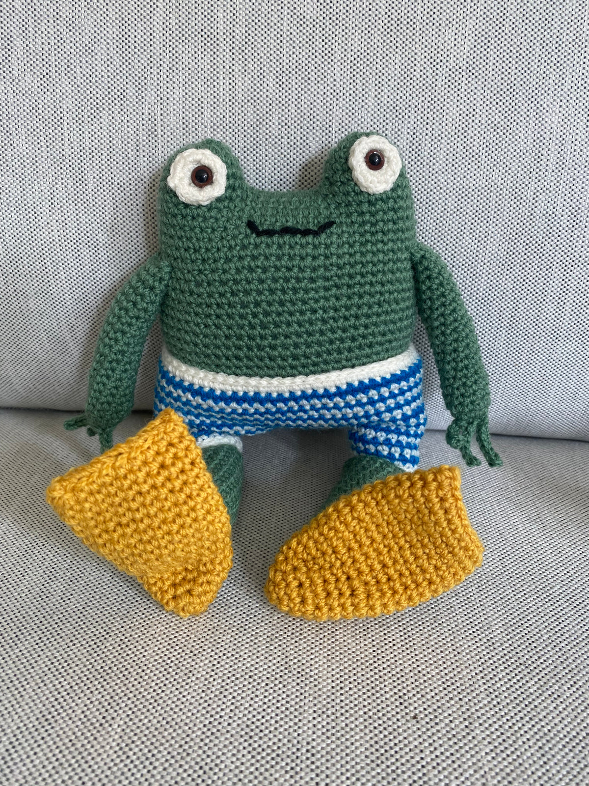 Victor the Frog - crocheted toy