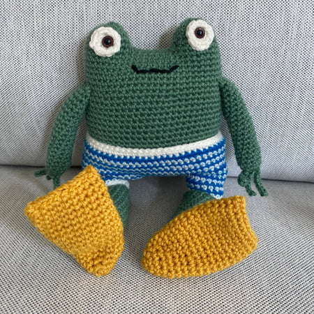 Victor the Frog - crocheted toy