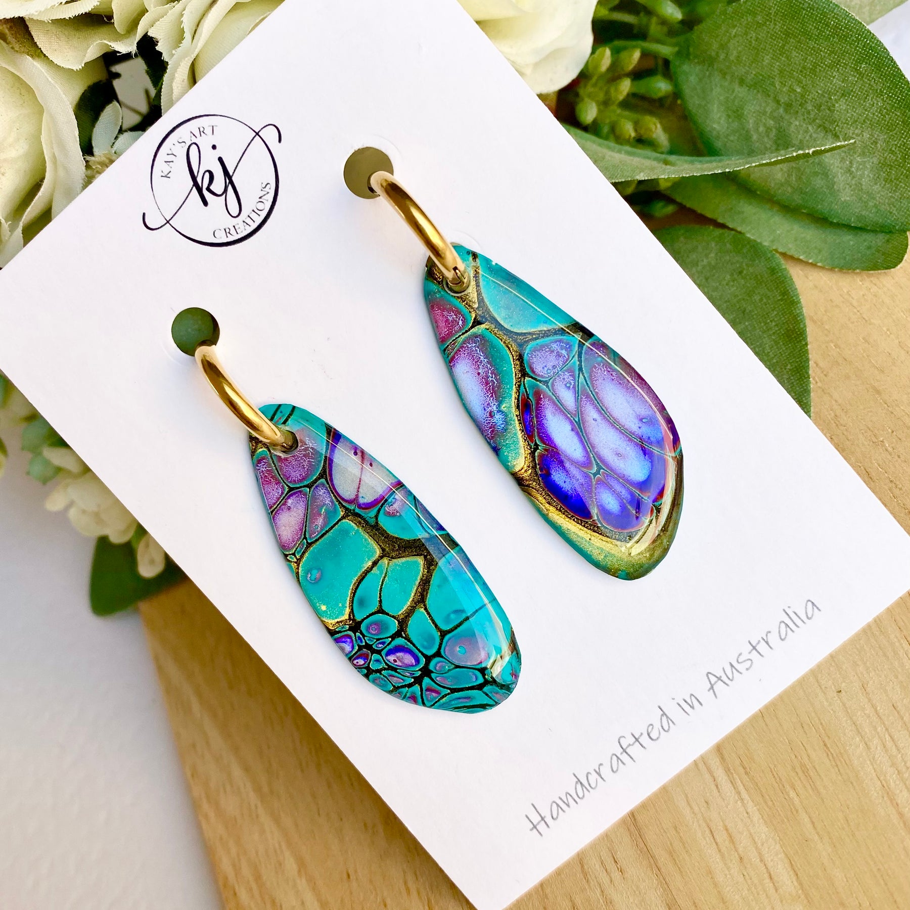 SOLD Original Art Hoop Earrings