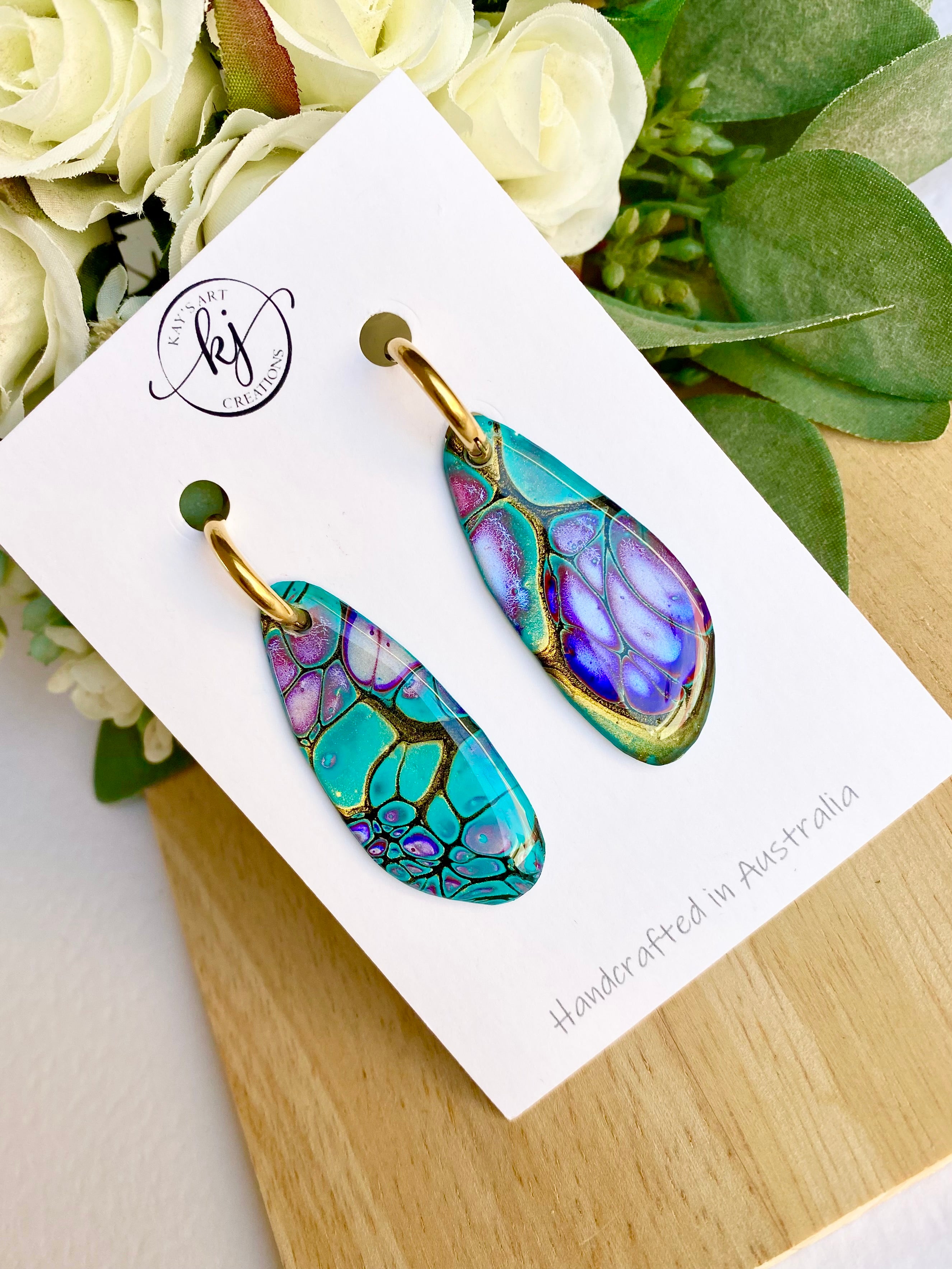 Original Art Hoop Earrings