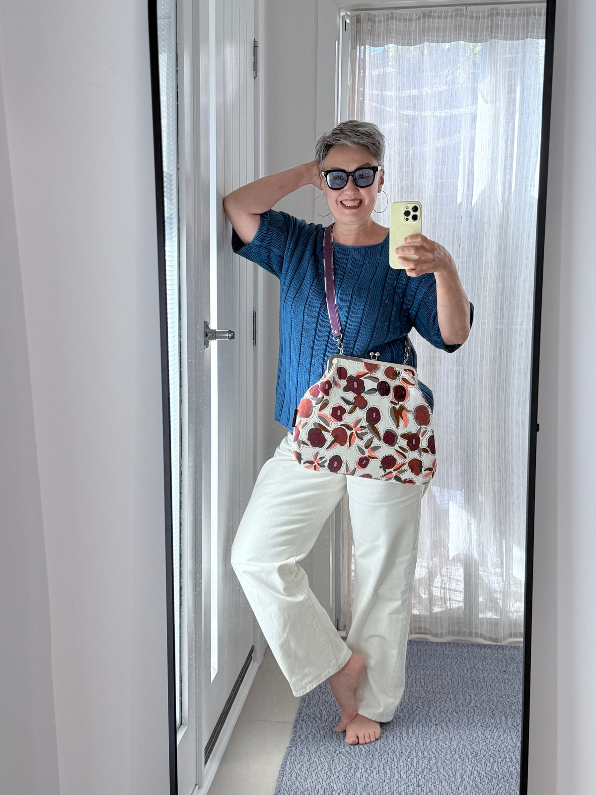 ‘Plum’ metal frame oversized purse