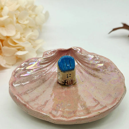Irridescent Seashell Ring Dish - Blue Roof House