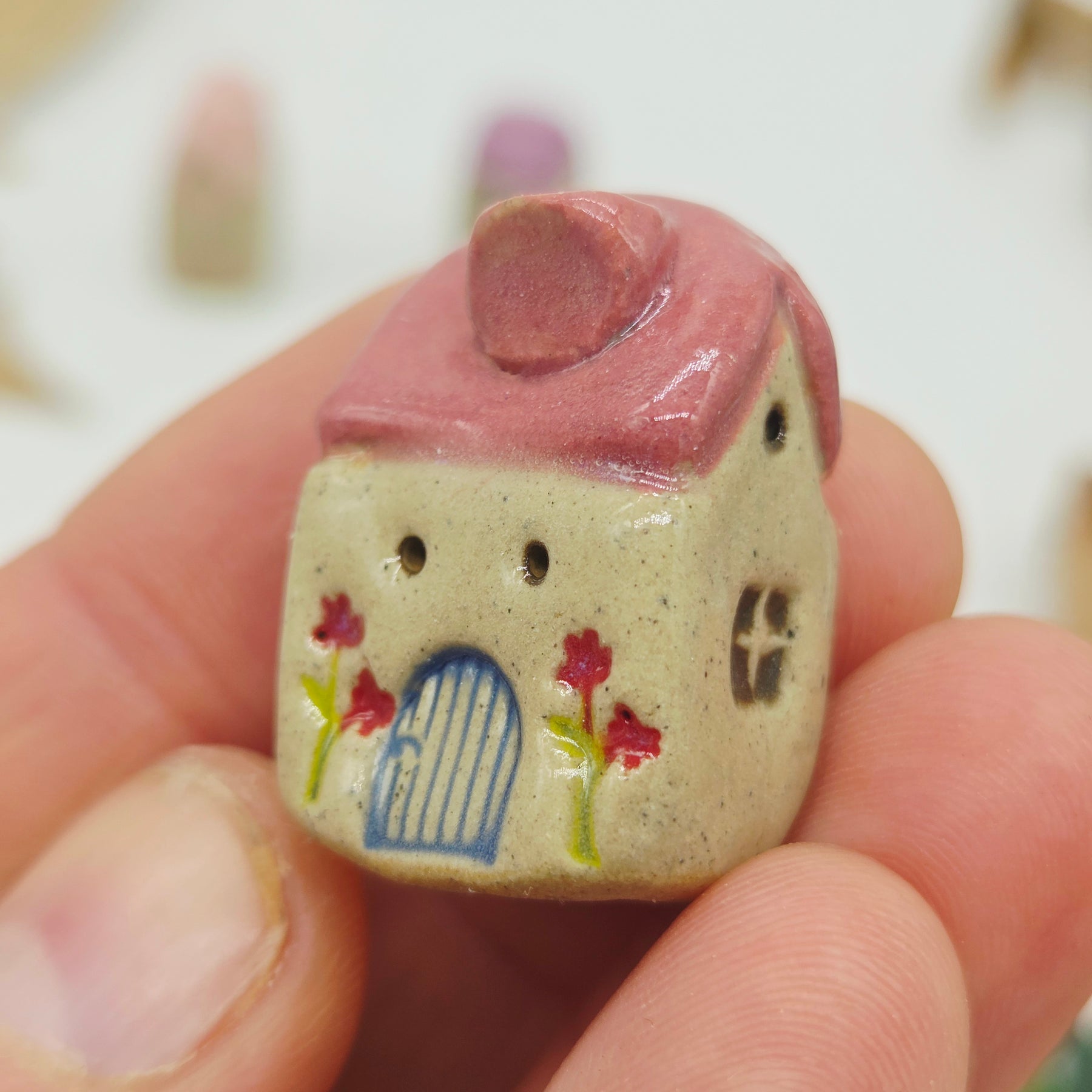 Tiny Ceramic Village - Apple Blossom Court