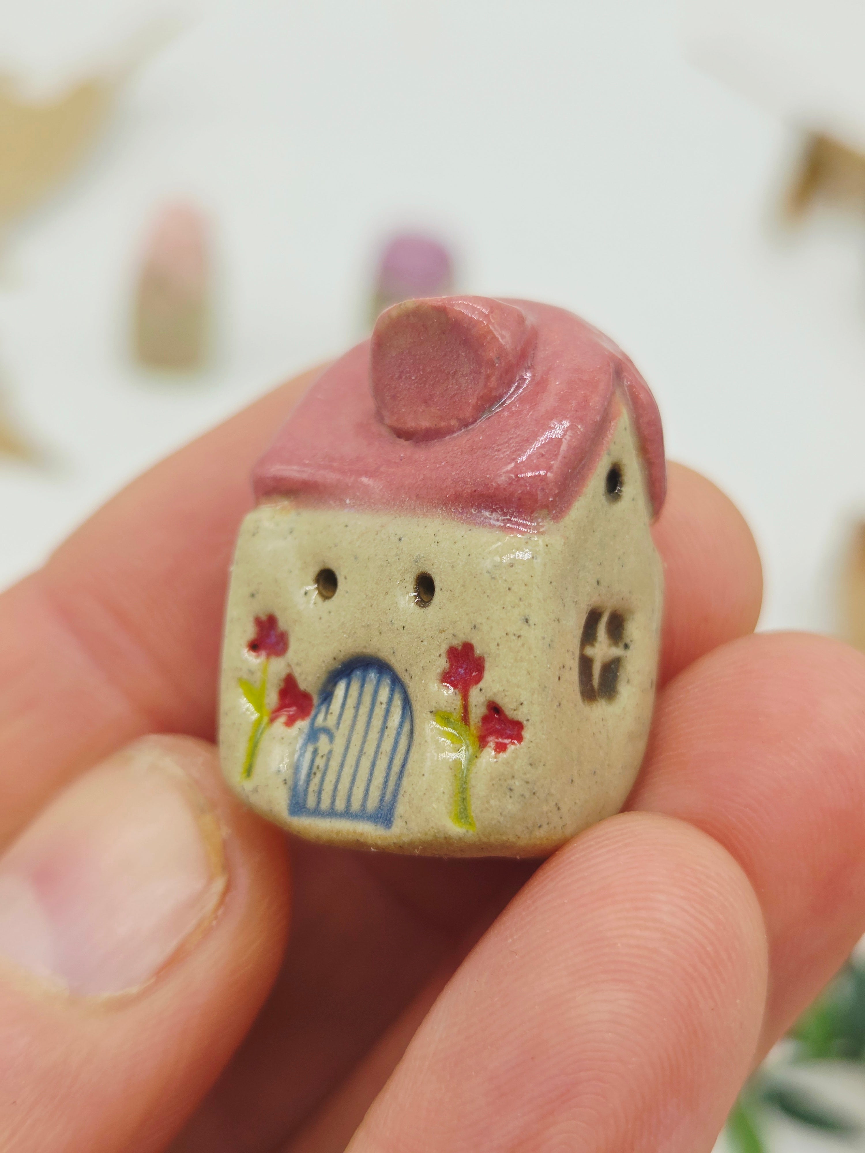 Tiny Ceramic Village - Apple Blossom Court