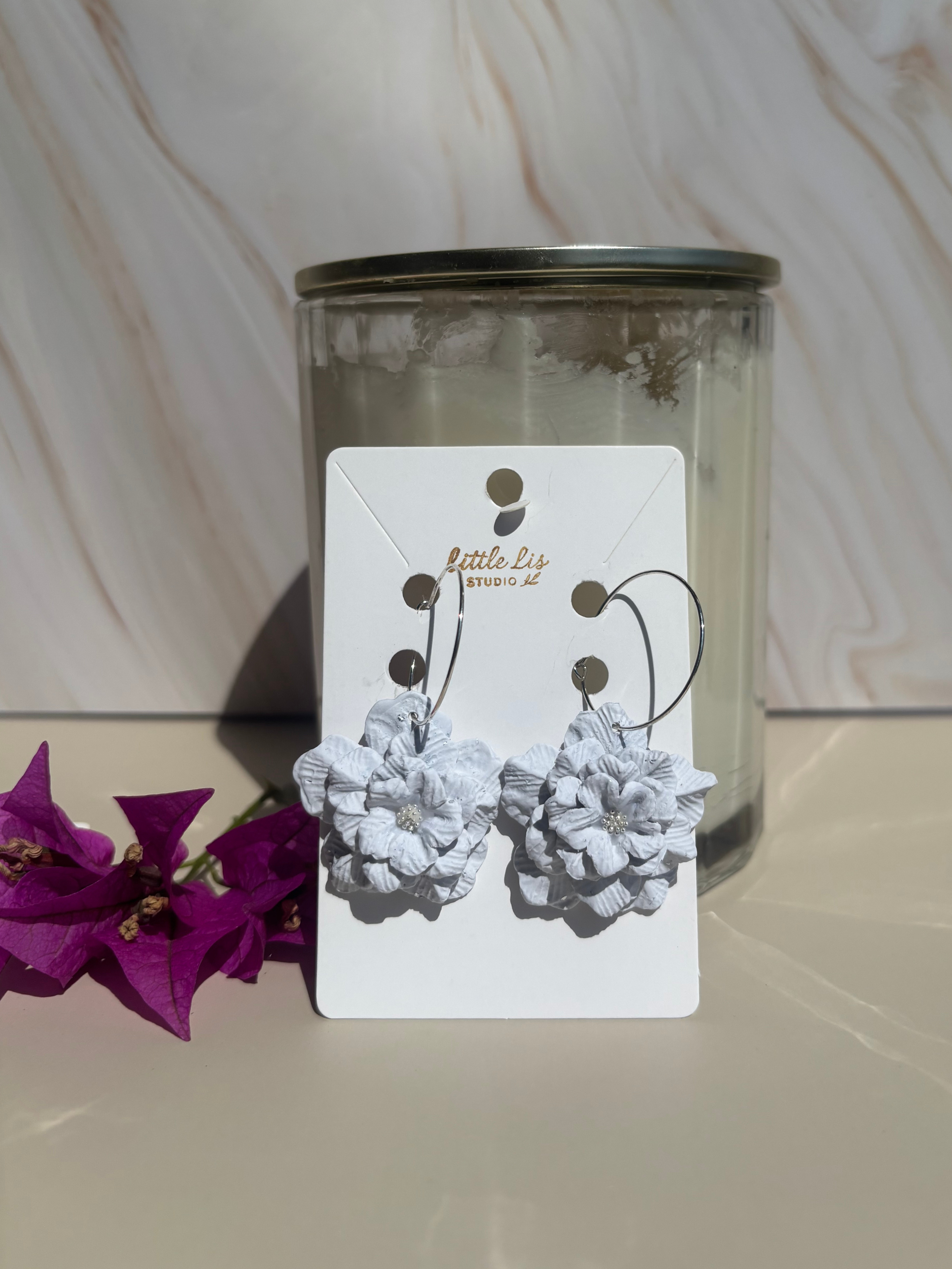 "Tilly" Floral Hoop Earrings