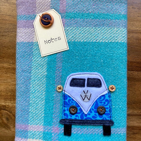 A5 Upcycled Notebook Kombi - Blue purple