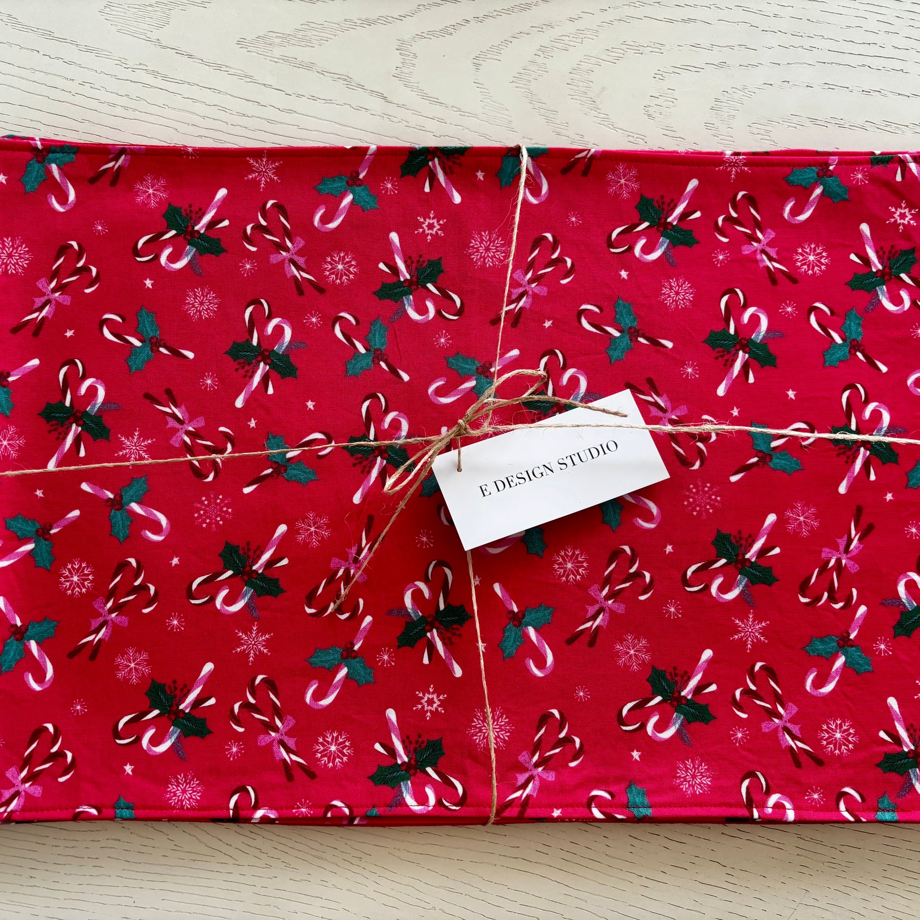 Christmas Candy Cane  Set 4 Placemats