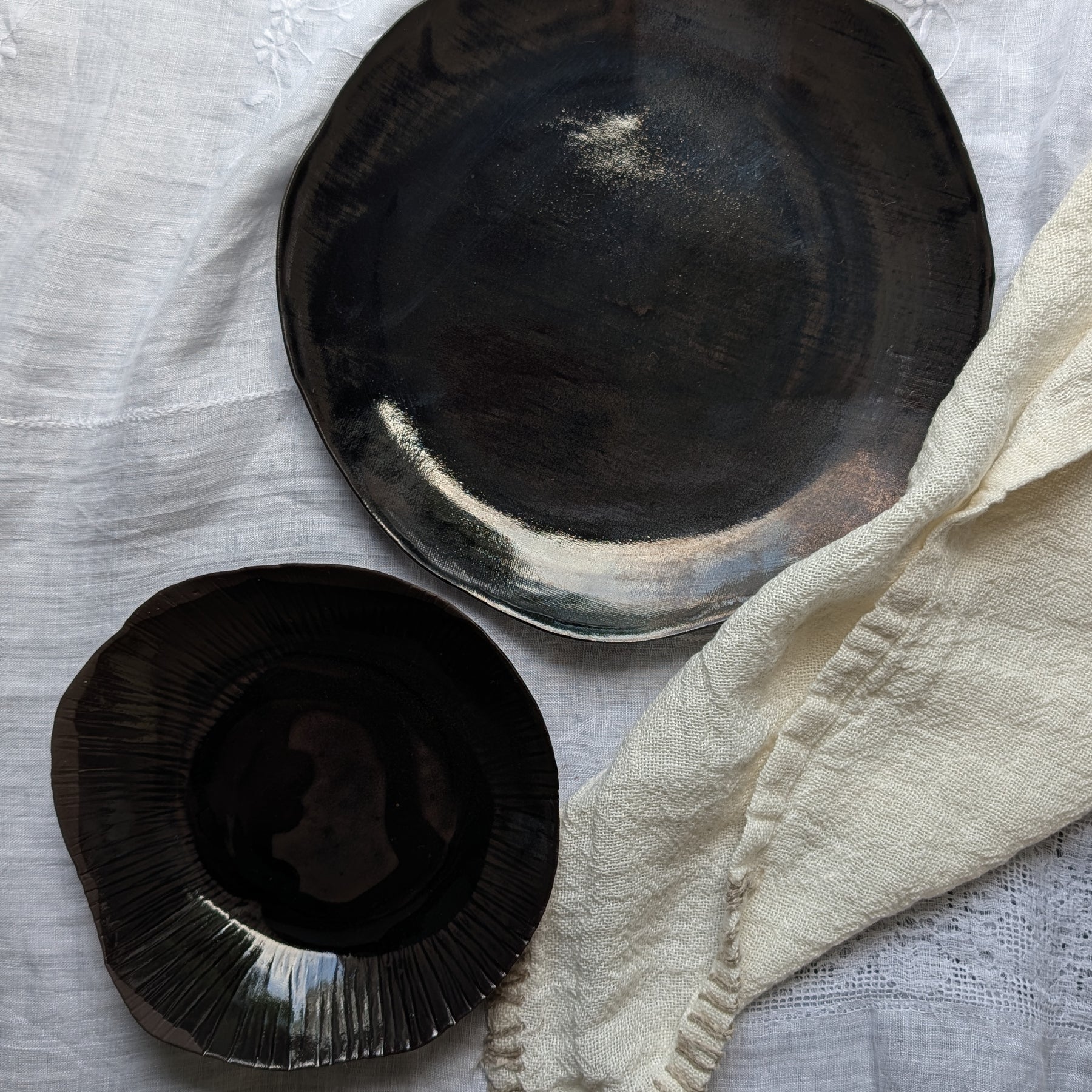 Ceramic Plate + Bowl Gift Set | dark • moody • everyday