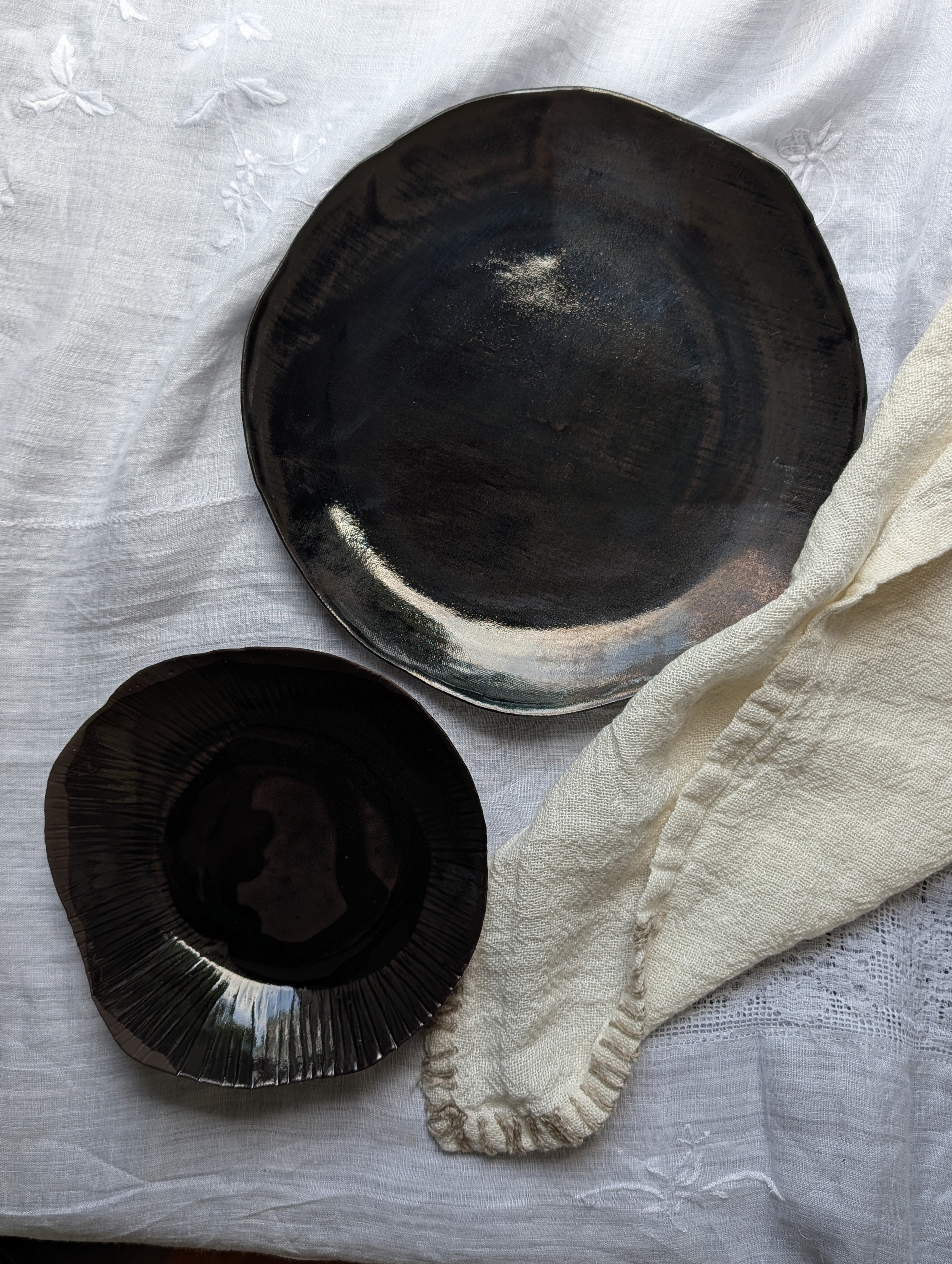 Ceramic Plate + Bowl Gift Set | dark • moody • everyday