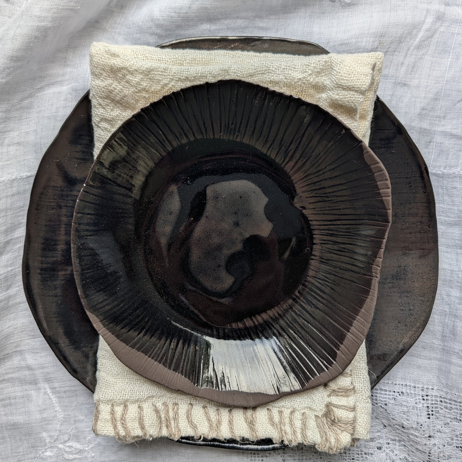 Ceramic Plate + Bowl Gift Set | dark • moody • everyday