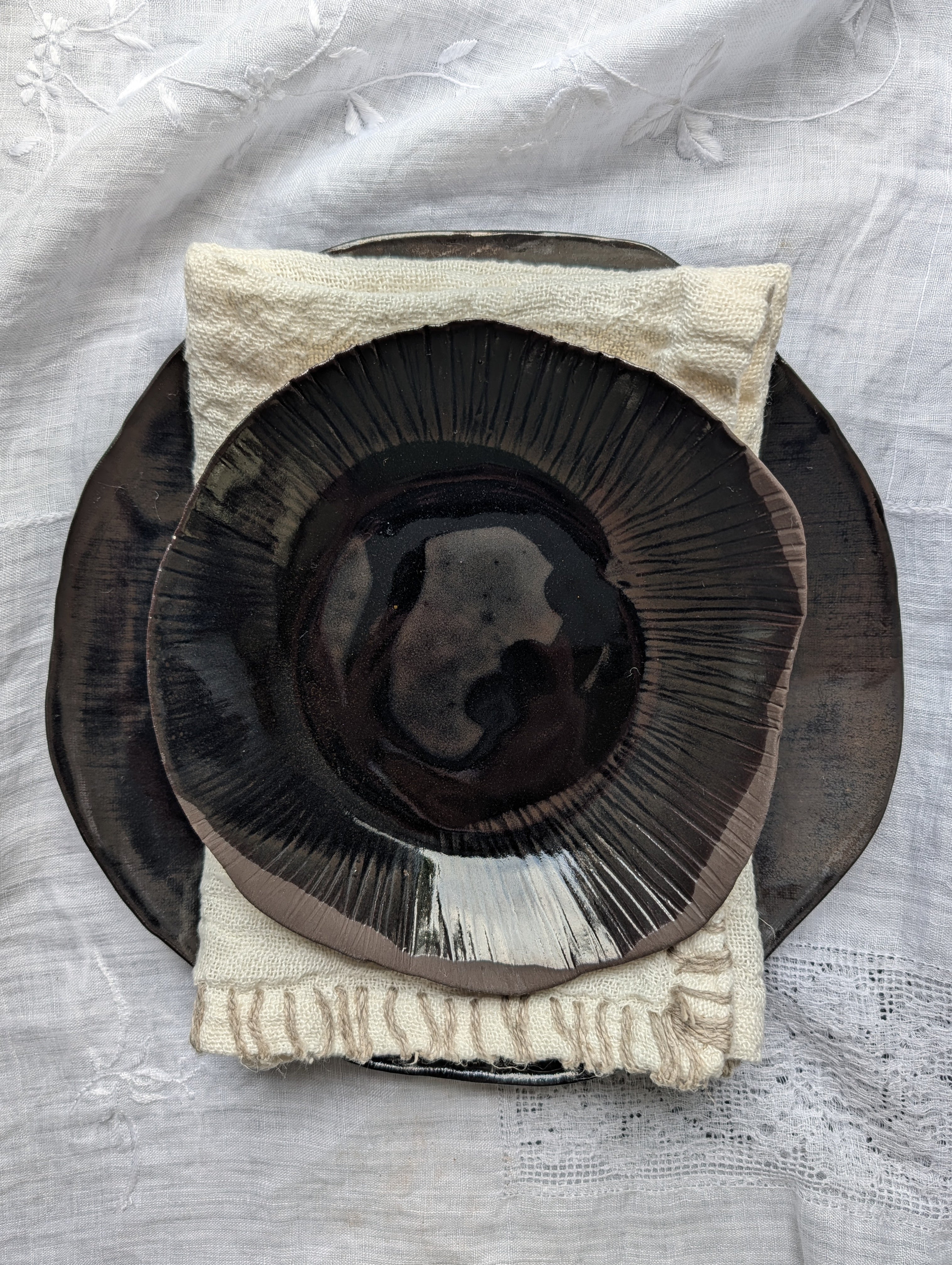Ceramic Plate + Bowl Gift Set | dark • moody • everyday