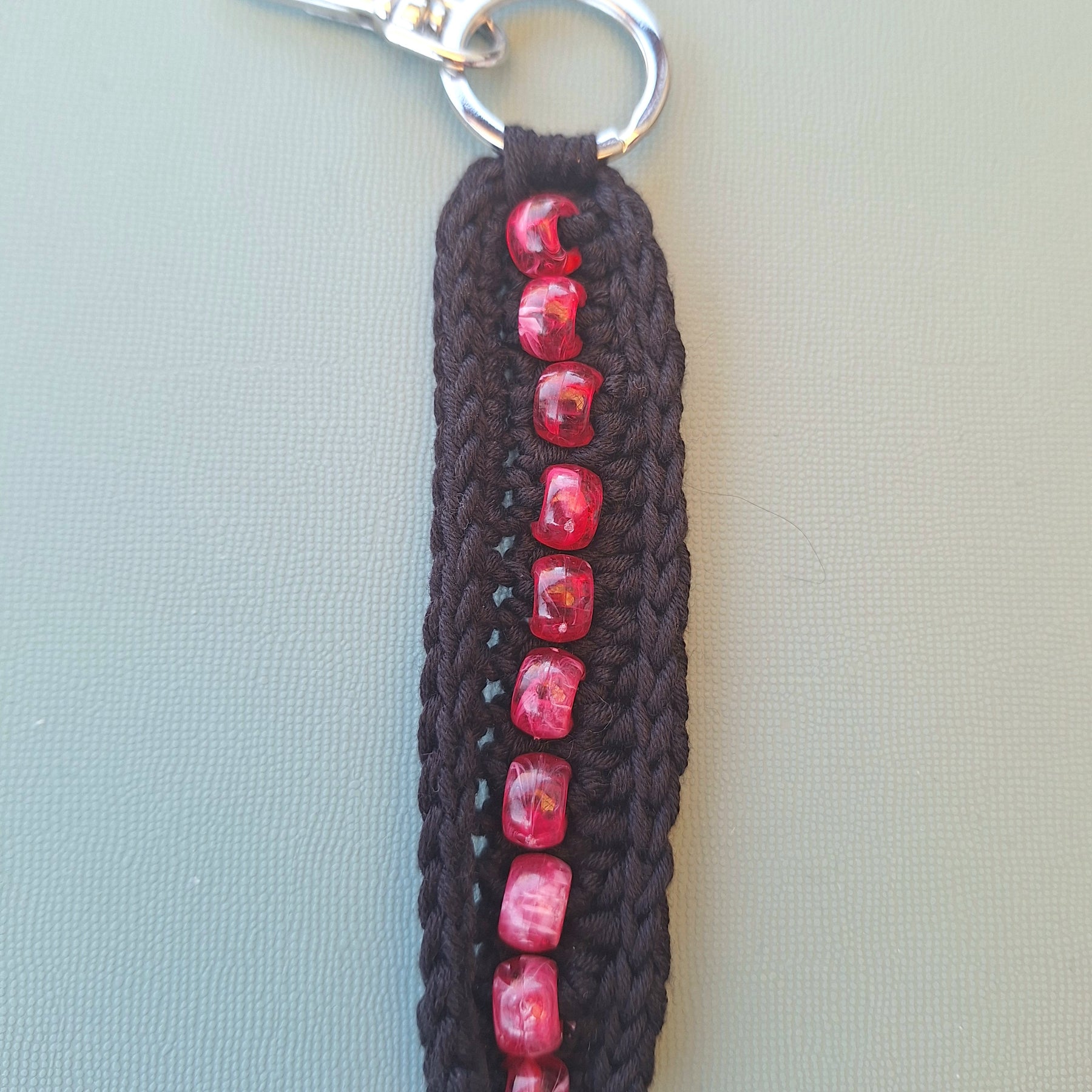Beaded Crochet Keychain – Handmade, Lightweight & Sensory Friendly