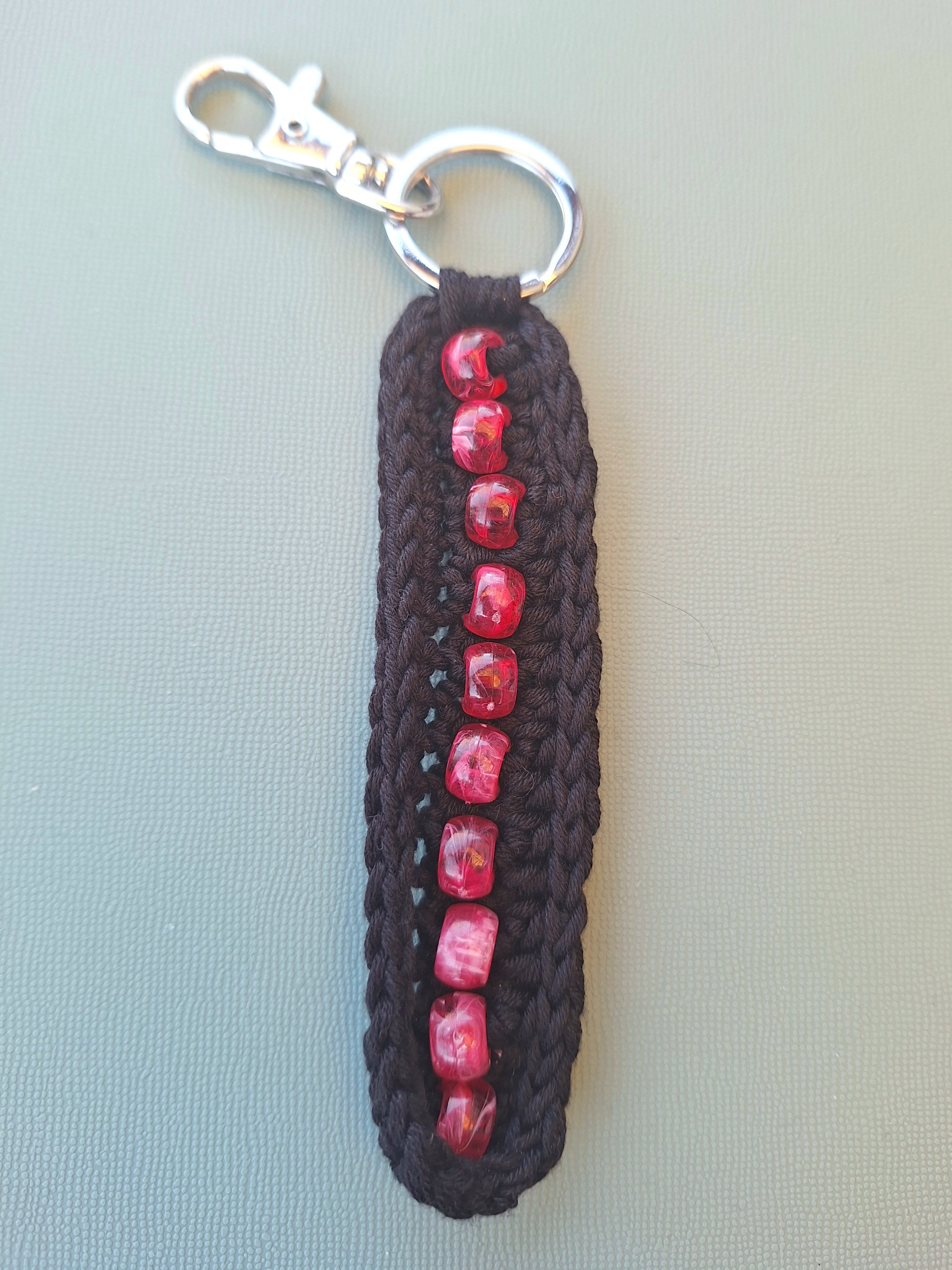 Beaded Crochet Keychain – Handmade, Lightweight & Sensory Friendly