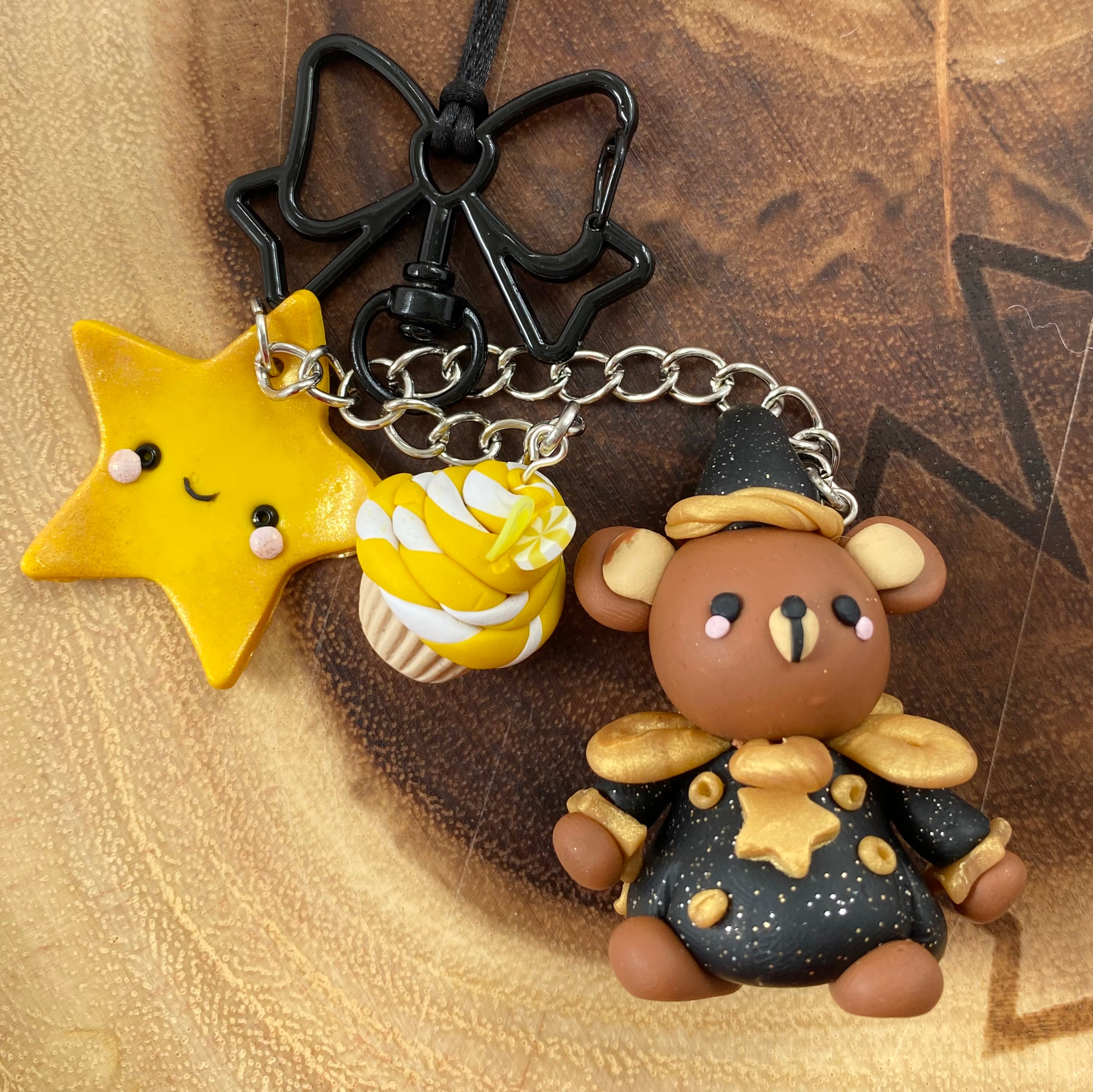 Silent Night Charm Trio – Bear, Cupcake & Star