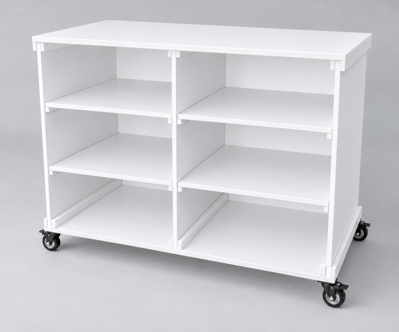 Flat Pack Panel Style Mobile Event Cart - White
