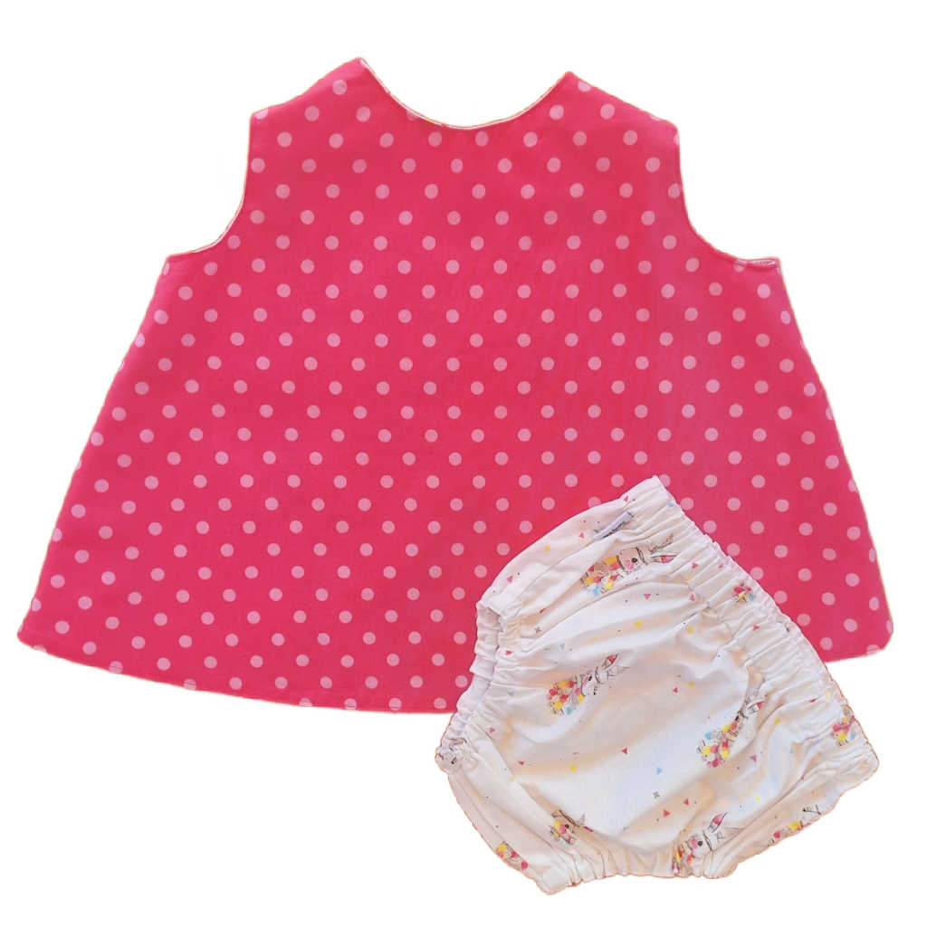 Baby Girls Reversible Top and Bloomers Set | Size 1 Year